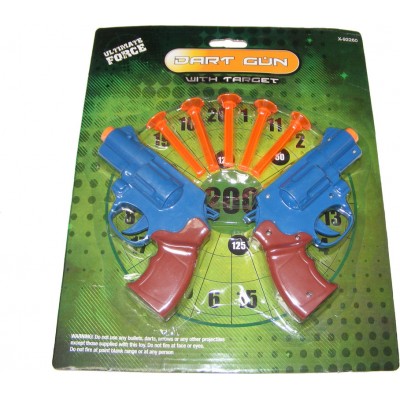 Set of 2 Plastic 14cm Dart Guns with 5 Soft Darts Set of 2 Plastic 14cm Dart Guns with 5 Soft Darts